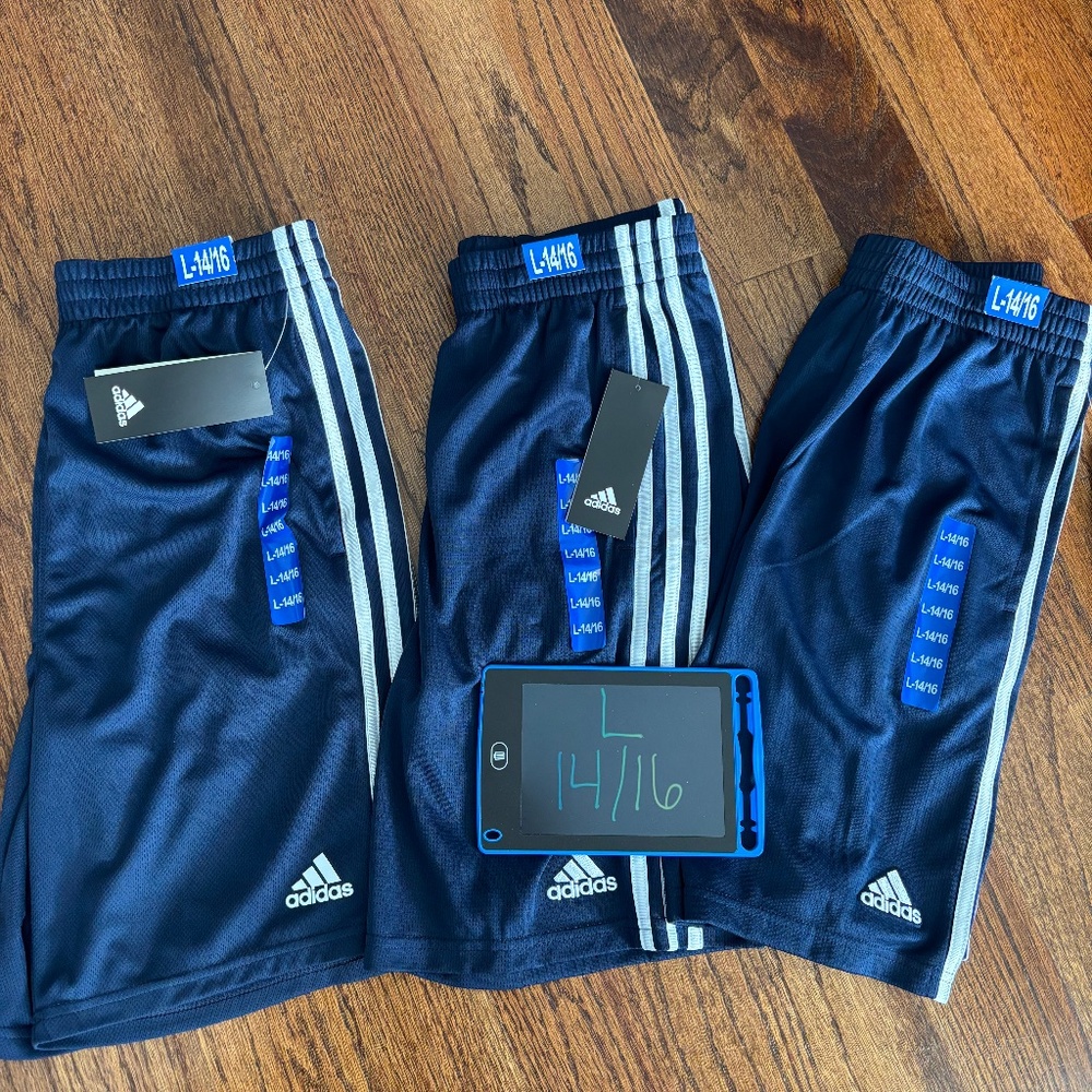 NWT Boys Adidas Short Size 14/16 Large 3 pair